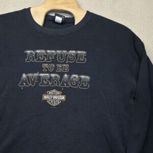Vtg 90s Harley-Davidson Thermal Shirt 2XL USA Made Tampa Refuse to Be Average